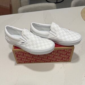 Vans Classic White Checkered Slip-Ons